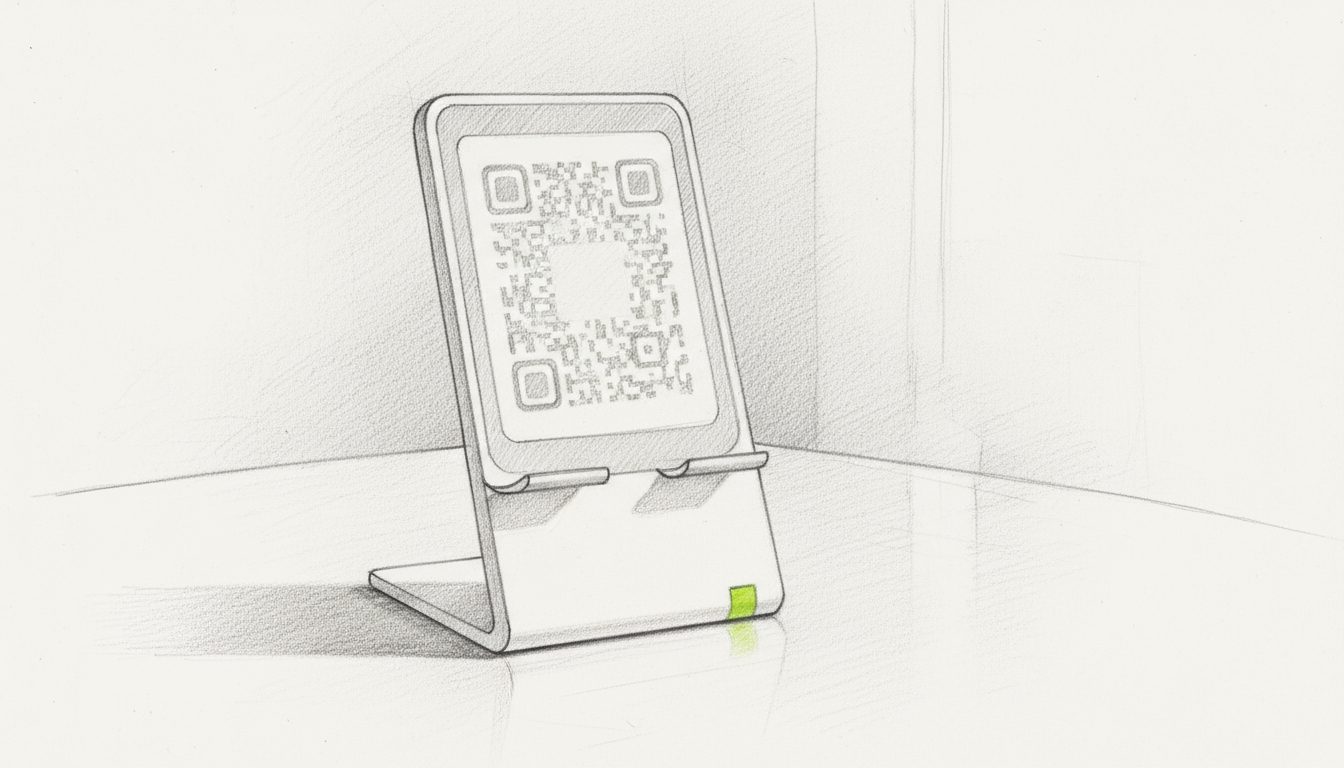 Restaurant QR stand for contactless menus