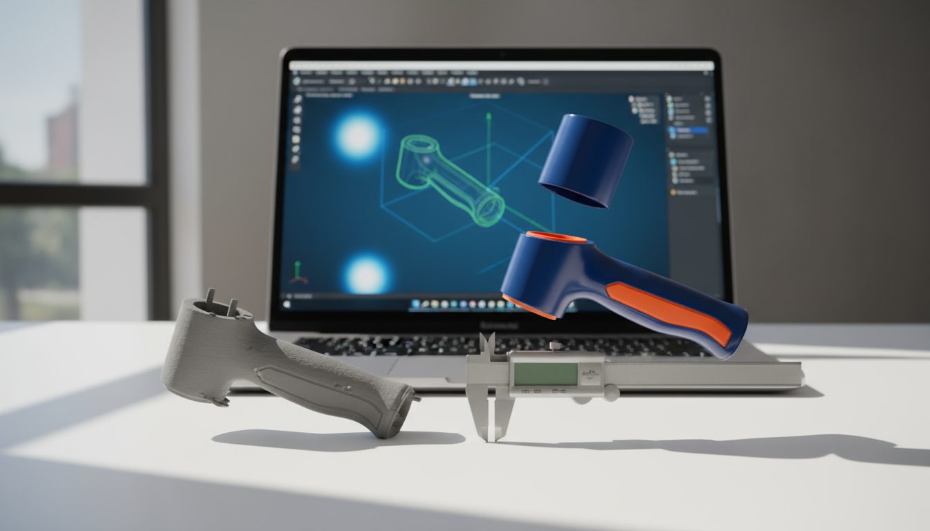 Rapid prototyping setup with CAD and printed iterations