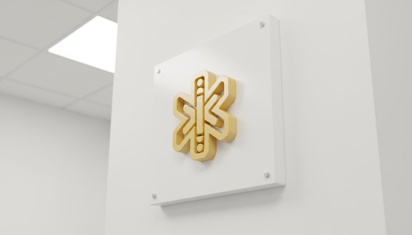 Raised 3D logo plaque