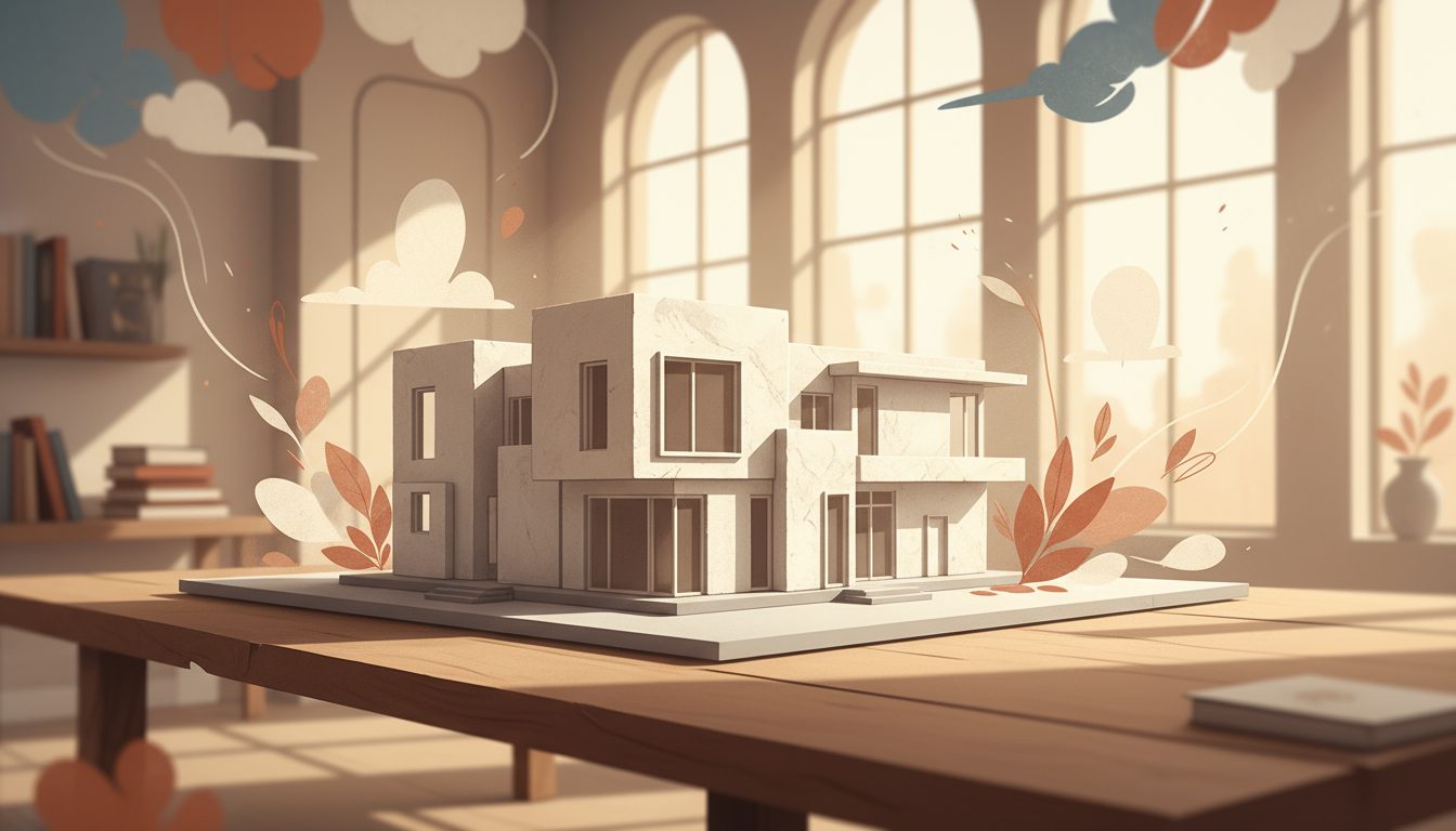 White architectural scale model