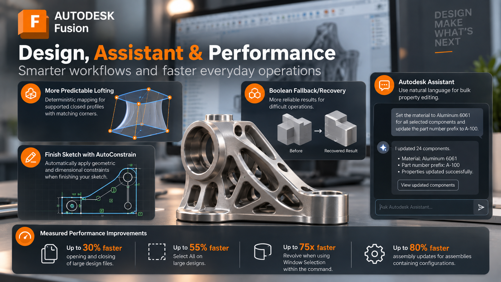 Autodesk Fusion design Assistant and performance improvements