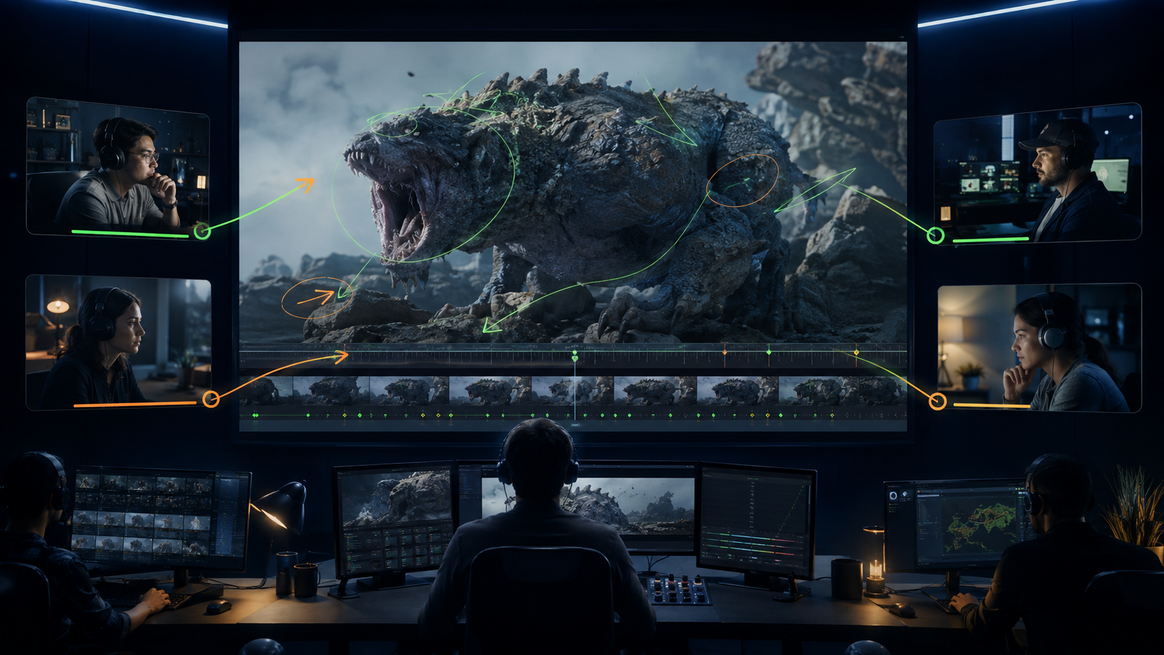 Distributed VFX review workflow editorial visualization